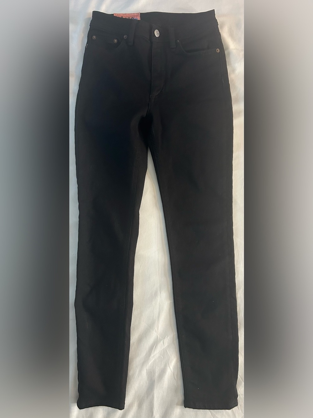 Acne Studios Blå Konst Peg Slim Straight Jeans Black Size 160/62A Made in Italy